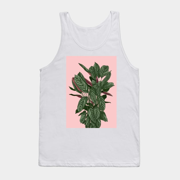 Modern House plant in pink 5, Abstract Plant Art Tank Top by gusstvaraonica